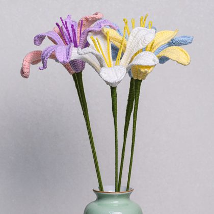 Hand-crocheted Peruvian Lily Flower