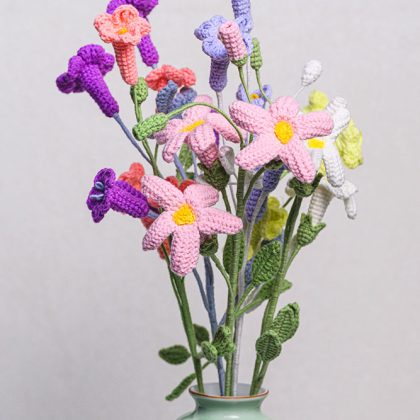 Hand-crocheted Fuchsia Flower