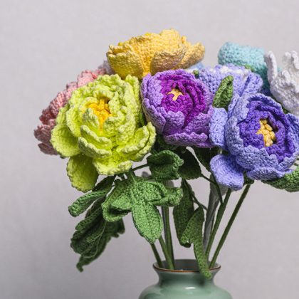 Hand-crocheted Peony Flower