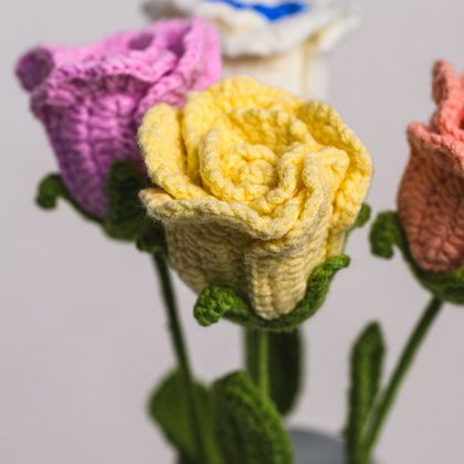 Hand-crocheted Mini Rose Flower