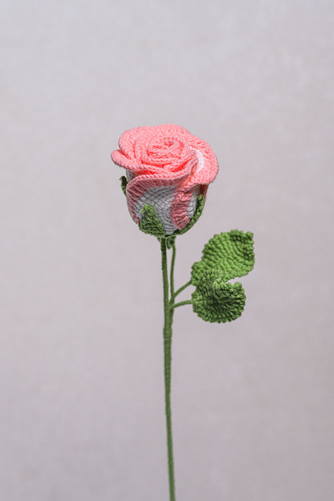 Hand-crocheted Pink Rose Flower - Image 5