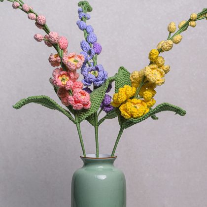 Hand-crocheted Mini Delphinium Flower