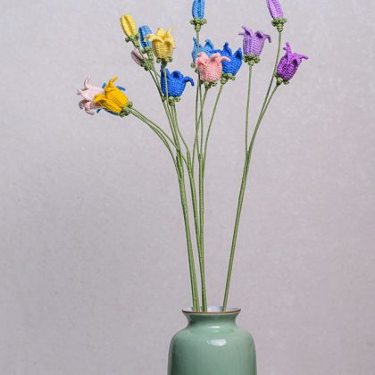 Hand-crocheted Blue Star Flower