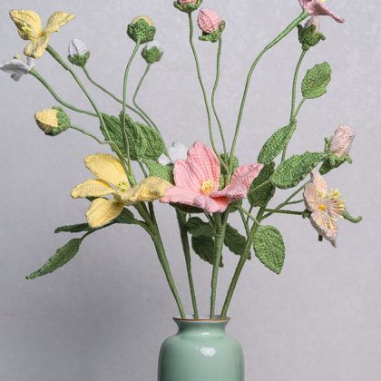 Hand-crocheted Sweet William Flower