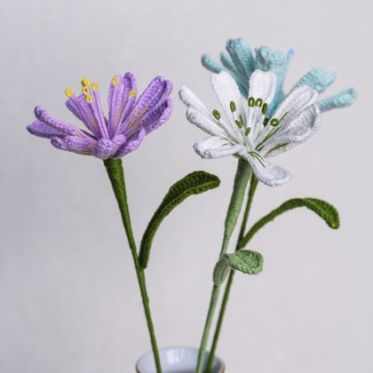 Hand-crocheted Rose Campion Flower