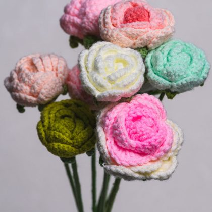 Hand-crocheted Mini Rose Flower