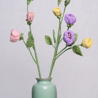 Hand-crocheted Eustoma Flower