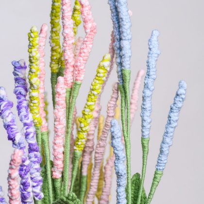 Hand-crocheted Red Smartweed Flower