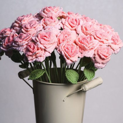 Hand-crocheted Pointed Rose Flower