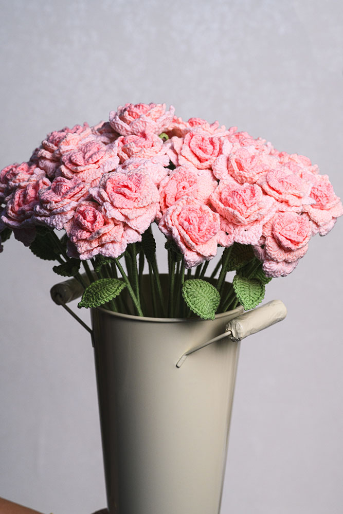 Hand-crocheted Pointed Rose Flower