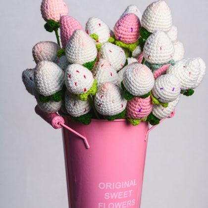 Hand-crocheted Strawberry