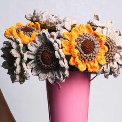 Hand-crocheted Sunflower Flower