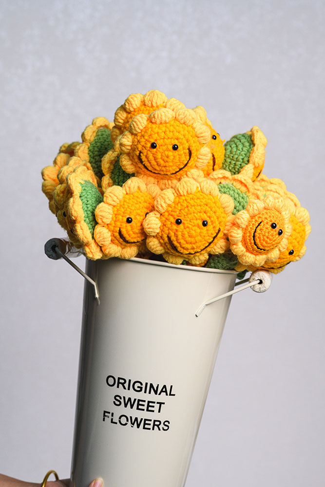 Hand-crocheted Sunflower Flower