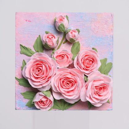 Handmade Clay Flower Fridge Magnet – Elegant Decorative Gift for Home & Kitchen مغناطيس ثلاجة على شكل زهرة من الصلصال اليدوي – هدية أنيقة للمنزل والمطبخ